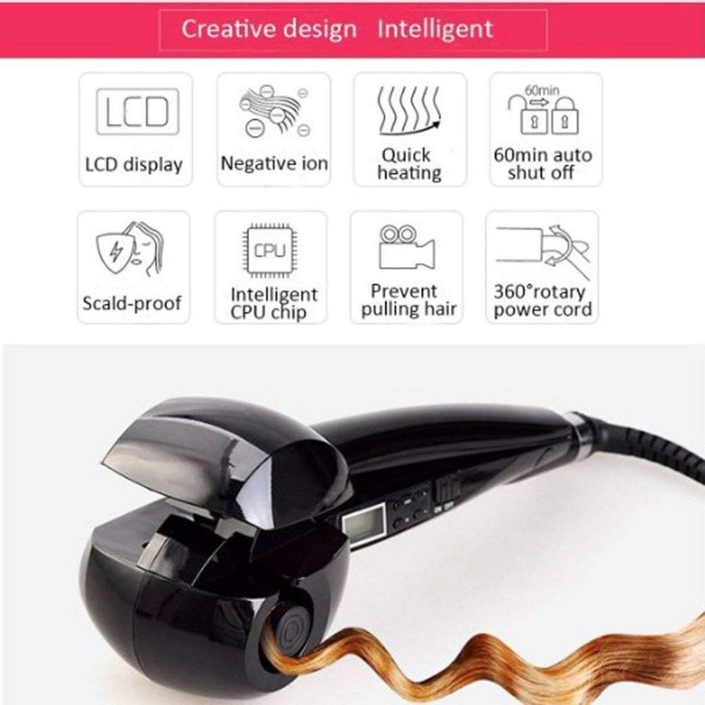 New Automatic LCD Anti-Scalding Curling Iron Hair Heating Curler Wand Styling Tools Styler Curl Iron Ceramic Curlers Spiral WXB New Automatic LCD Anti-Scalding Curling Iron Hair Heating Curler Wand Styling Tools Styler Curl Iron Ceramic Curlers Spiral WXB