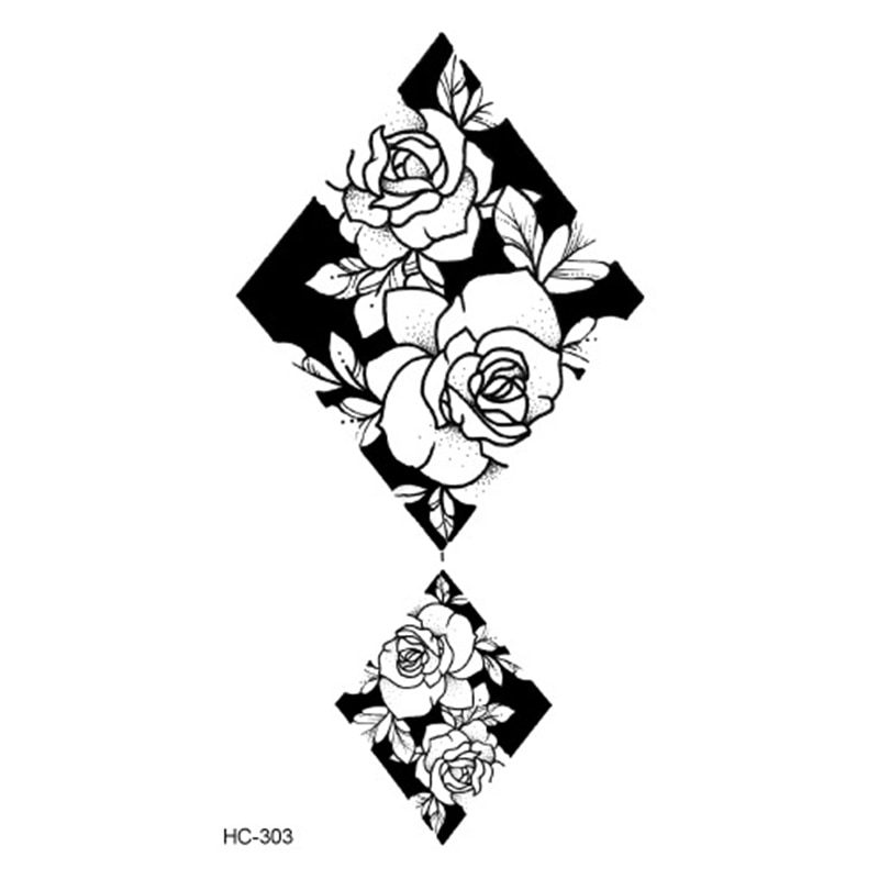 Hot 1PC Popular Ballet Black White Flowers Tattoos Sticker Temporary Drawing Body Art Fake Water Transfer Hot 1PC Popular Ballet Black White Flowers Tattoos Sticker Temporary Drawing Body Art Fake Water Transfer