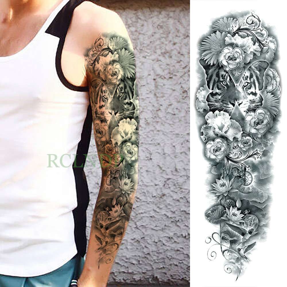 Waterproof Temporary Tattoo Sticker eye clock bird Pagoda full arm large size fake tatto flash tatoo sleeve tato for men women Waterproof Temporary Tattoo Sticker eye clock bird Pagoda full arm large size fake tatto flash tatoo sleeve tato for men women