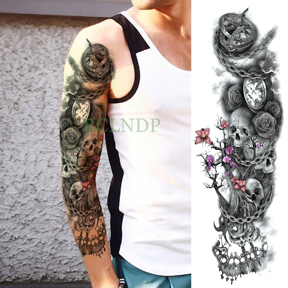 Waterproof Temporary Tattoo Sticker eye clock bird Pagoda full arm large size fake tatto flash tatoo sleeve tato for men women Waterproof Temporary Tattoo Sticker eye clock bird Pagoda full arm large size fake tatto flash tatoo sleeve tato for men women