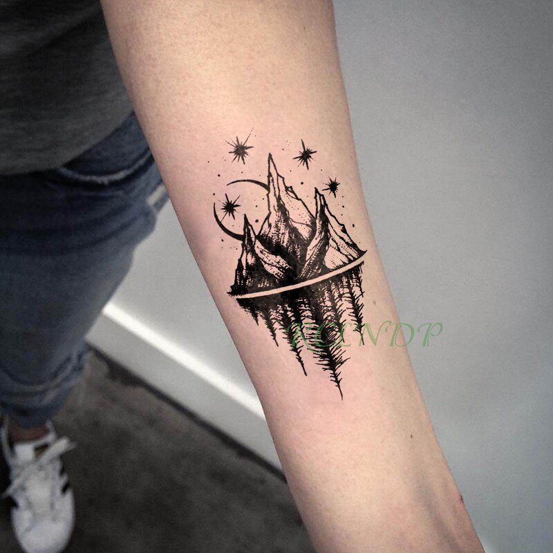 Waterproof Temporary Tattoo Stickers Moon Hill forest star Fake Tatto Flash Tatoo Tatouage Body Art Hand Foot for Girl Women Men Waterproof Temporary Tattoo Stickers Moon Hill forest star Fake Tatto Flash Tatoo Tatouage Body Art Hand Foot for Girl Women Men