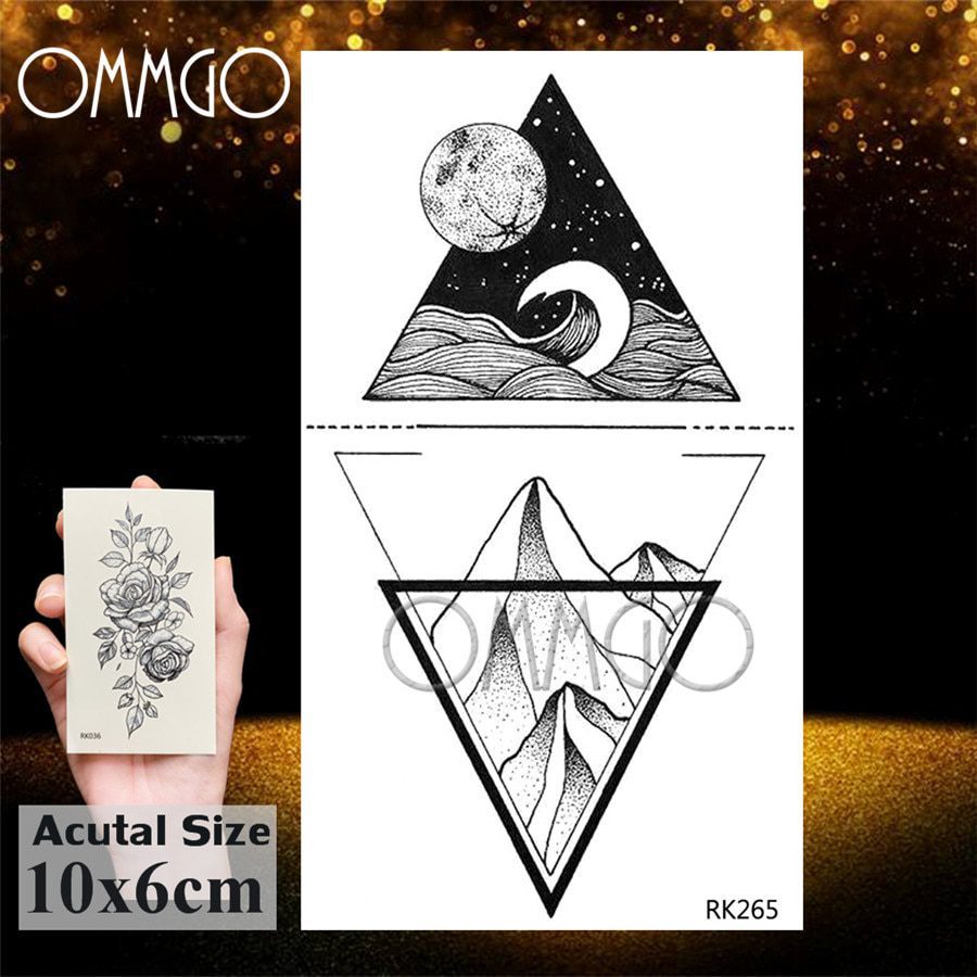 OMMGO Outspace Women Planet Brain Temporary Tattoo Sticker Waterproof Black Geometric Mountain Tatoos Body Art Fake Tattoo Paper OMMGO Outspace Women Planet Brain Temporary Tattoo Sticker Waterproof Black Geometric Mountain Tatoos Body Art Fake Tattoo Paper