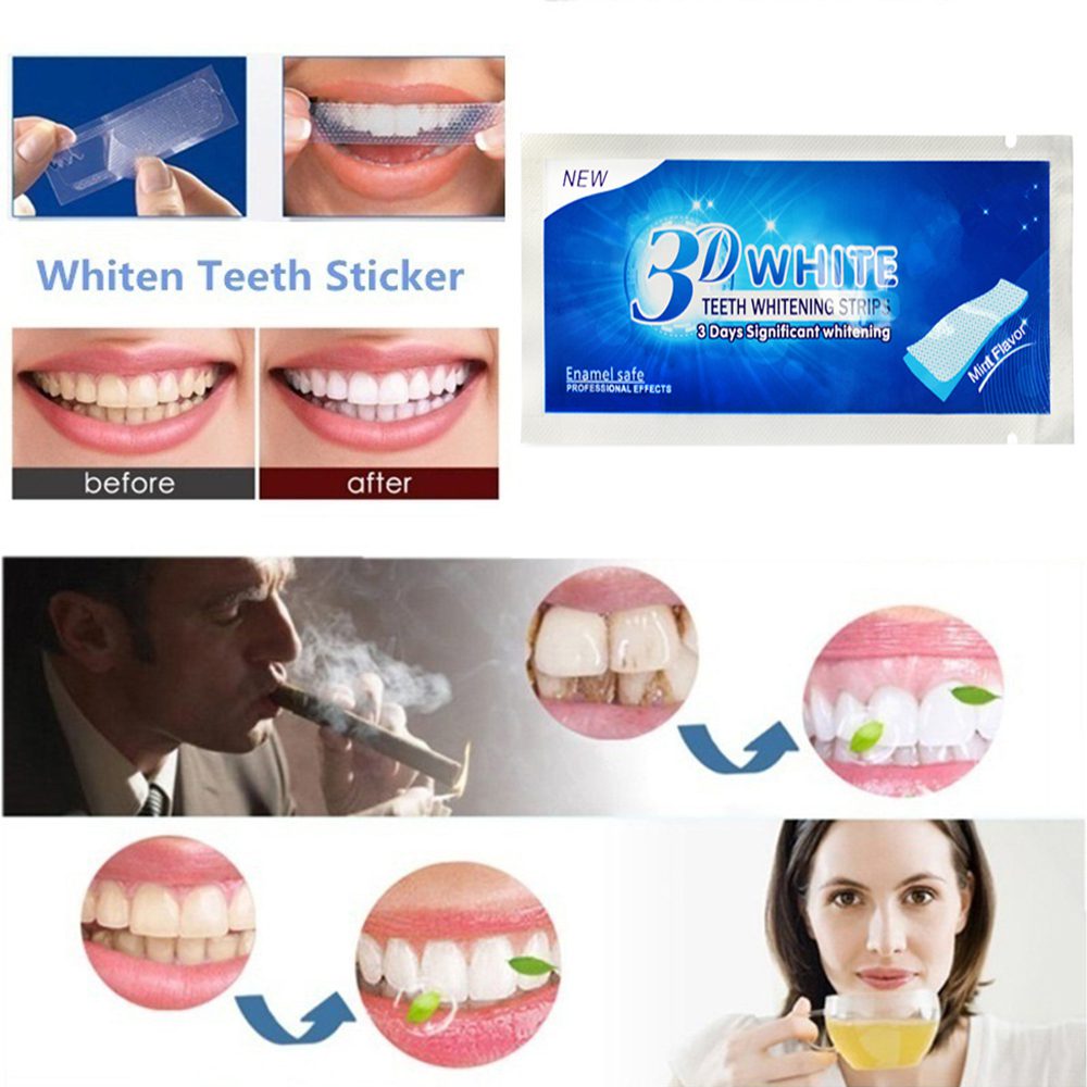 2pcs/Bag Professional 3D Teeth Whitening Strips Dental Bleaching Advanced White Gel Strips Oral Hygiene Care Dental Tools TSLM2 2pcs/Bag Professional 3D Teeth Whitening Strips Dental Bleaching Advanced White Gel Strips Oral Hygiene Care Dental Tools TSLM2