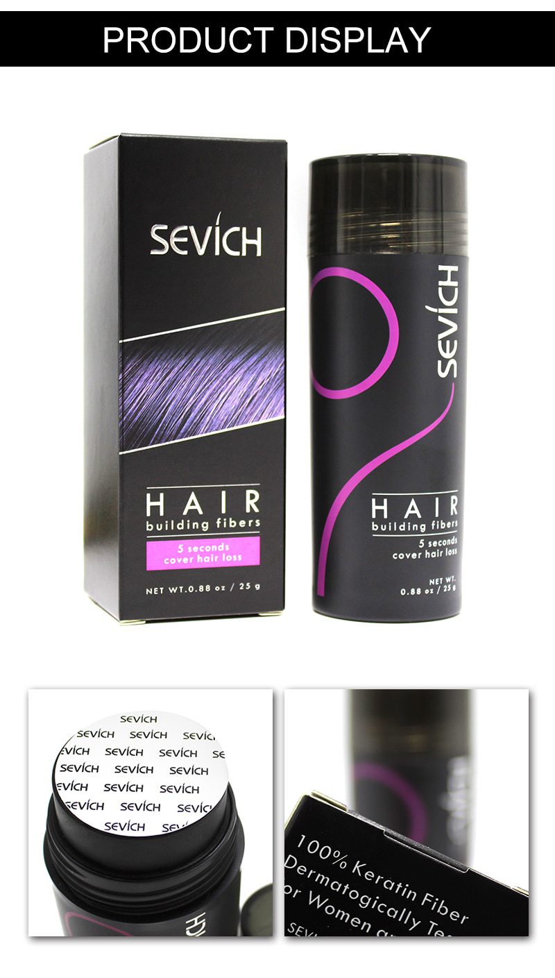 Sevich 25g hair building fibers powder hair loss products bald extension thicken hair spray jar keratin Sevich 25g hair building fibers powder hair loss products bald extension thicken hair spray jar keratin