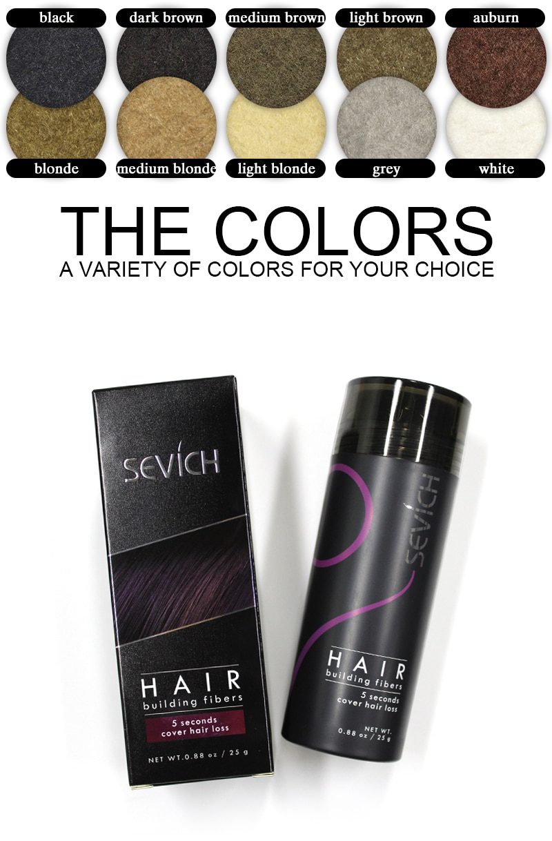 Sevich 25g hair building fibers powder hair loss products bald extension thicken hair spray jar keratin Sevich 25g hair building fibers powder hair loss products bald extension thicken hair spray jar keratin