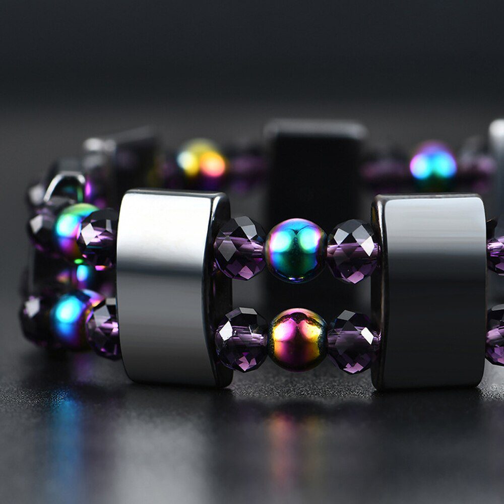 1Pc Magnet Bracelet Slimming Weight Loss Bracelet Slimming Hand Chain Round Hematite Magnetic Stone Therapy Jewelry Health Care
