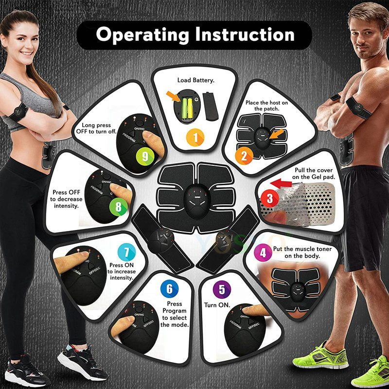 EMS Wireless Muscle Stimulator Trainer Smart Fitness Abdominal Training Electric Weight Loss Stickers Body Slimming Belt Unisex EMS Wireless Muscle Stimulator Trainer Smart Fitness Abdominal Training Electric Weight Loss Stickers Body Slimming Belt Unisex