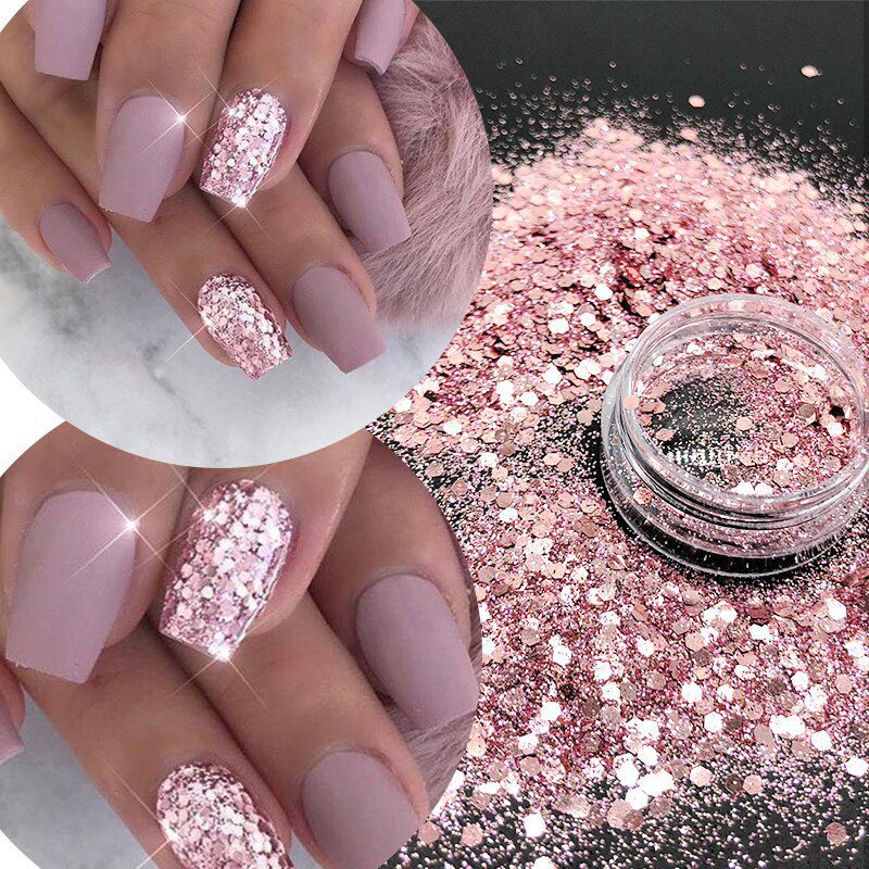 KM GLITTER Top Popular Best Sales Chunky Mixed Fairy Face Body Craft Rose Sequins Manicure Rose Gold Glitter for Nail Decoration KM GLITTER Top Popular Best Sales Chunky Mixed Fairy Face Body Craft Rose Sequins Manicure Rose Gold Glitter for Nail Decoration