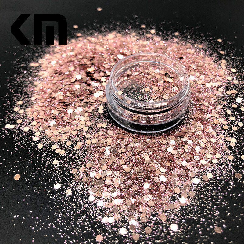 KM GLITTER Top Popular Best Sales Chunky Mixed Fairy Face Body Craft Rose Sequins Manicure Rose Gold Glitter for Nail Decoration KM GLITTER Top Popular Best Sales Chunky Mixed Fairy Face Body Craft Rose Sequins Manicure Rose Gold Glitter for Nail Decoration