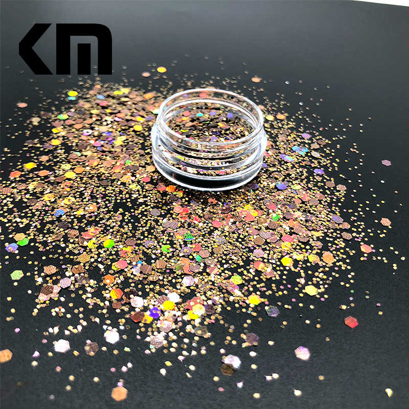 KM GLITTER Top Popular Best Sales Chunky Mixed Fairy Face Body Craft Rose Sequins Manicure Rose Gold Glitter for Nail Decoration KM GLITTER Top Popular Best Sales Chunky Mixed Fairy Face Body Craft Rose Sequins Manicure Rose Gold Glitter for Nail Decoration