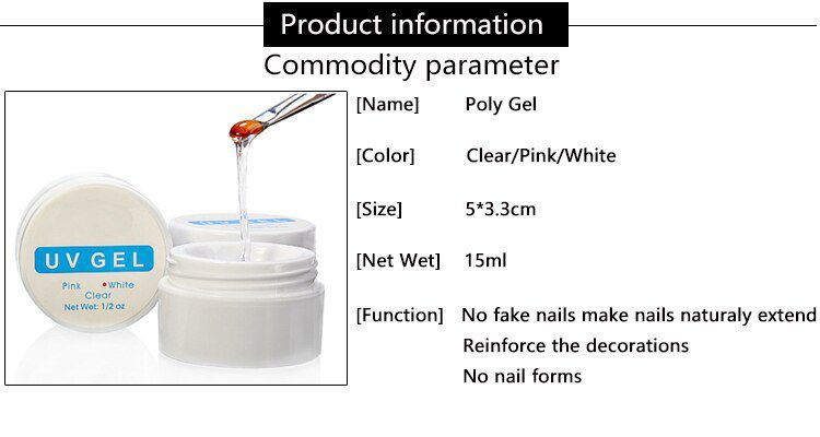 Nail Extension Gel 3 colors Poly Gel Builder Gel For Finger Extension UV Gel Polish Forms for Nail Extension Nail Art Varnish Nail Extension Gel 3 colors Poly Gel Builder Gel For Finger Extension UV Gel Polish Forms for Nail Extension Nail Art Varnish