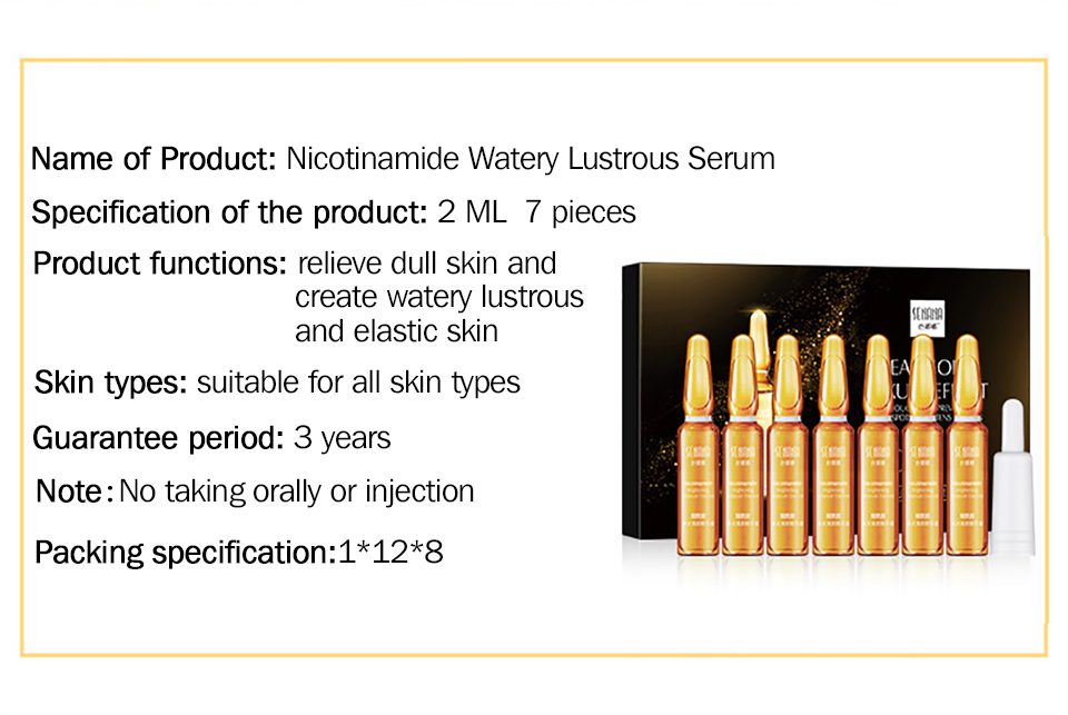 SENANA Hyaluronic Acid Face Serum 24k gold Nicotinamide Ampoule Anti-Aging Shrink pores Anti-Ance Whitening Moisturizing essence SENANA Hyaluronic Acid Face Serum 24k gold Nicotinamide Ampoule Anti-Aging Shrink pores Anti-Ance Whitening Moisturizing essence