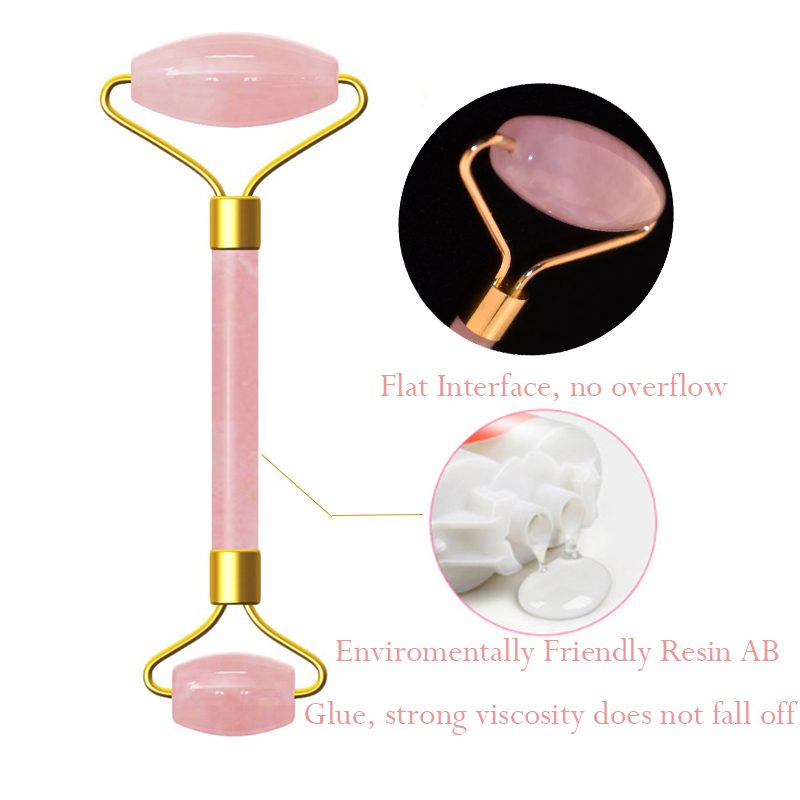 Pink Crystal Stone Jade Roller Set Face Lift Massage Roller Facial Slimming Massager Natural Quartz Stone Neck Massage Tool Pink Crystal Stone Jade Roller Set Face Lift Massage Roller Facial Slimming Massager Natural Quartz Stone Neck Massage Tool