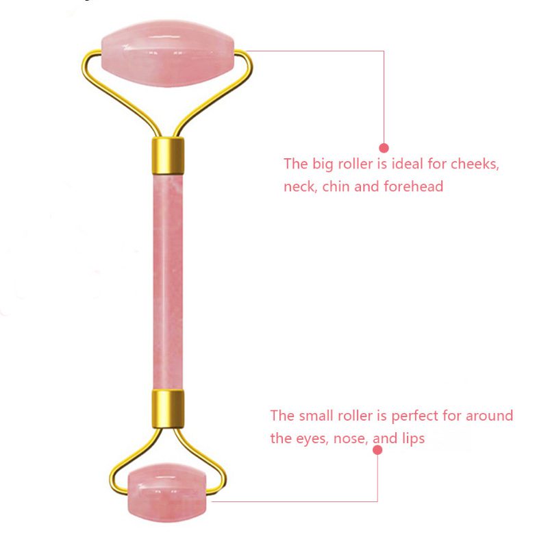 Pink Crystal Stone Jade Roller Set Face Lift Massage Roller Facial Slimming Massager Natural Quartz Stone Neck Massage Tool Pink Crystal Stone Jade Roller Set Face Lift Massage Roller Facial Slimming Massager Natural Quartz Stone Neck Massage Tool