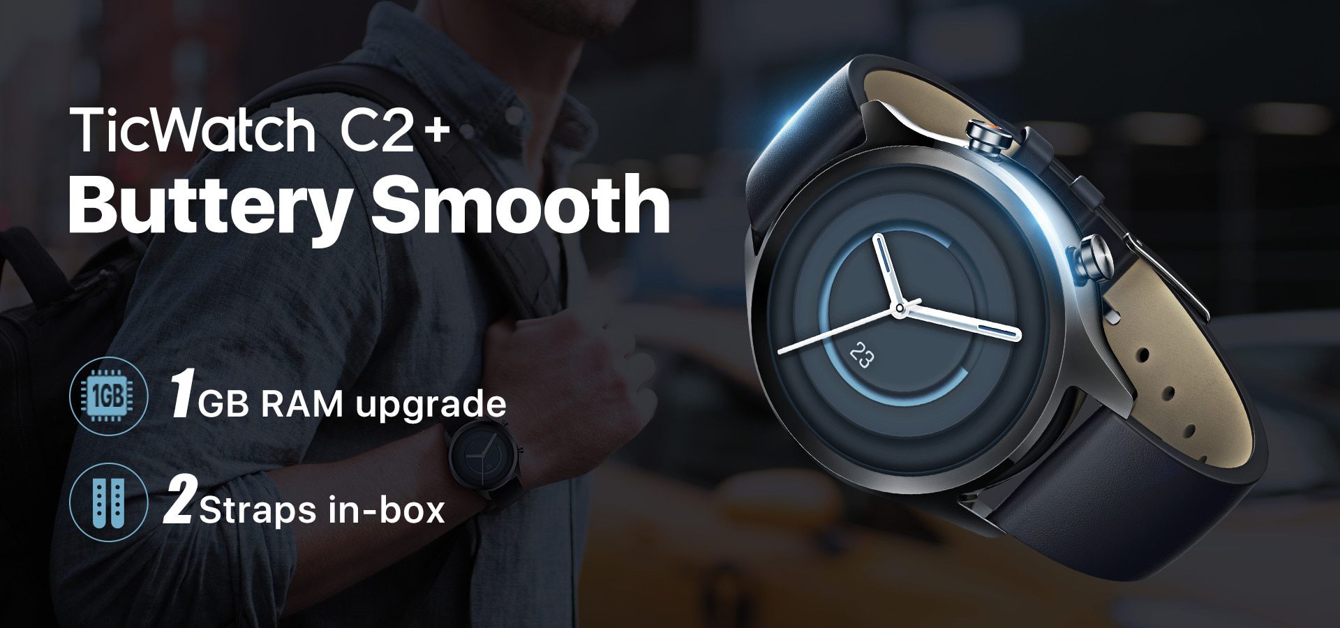 TicWatch C2 Plus Wear OS Smartwatch 1GB RAM Built-in GPS Fitness Tracking IP68 Waterproof Watch NFC Google Pay Women's Watch TicWatch C2 Plus Wear OS Smartwatch 1GB RAM Built-in GPS Fitness Tracking IP68 Waterproof Watch NFC Google Pay Women's Watch