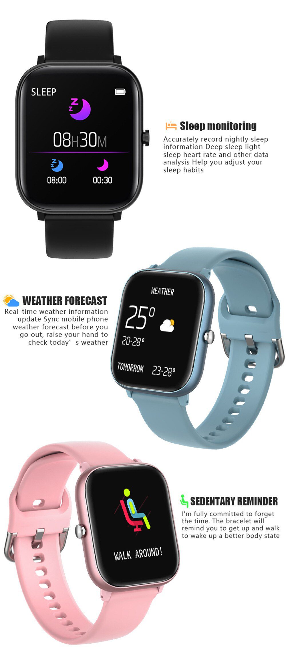 Sport Smart Watch Men Full Touch Screen Waterproof Sleep Tracker Smartwatch Women Blood Pressure Heart Rate Monitor Watch PK P8 Sport Smart Watch Men Full Touch Screen Waterproof Sleep Tracker Smartwatch Women Blood Pressure Heart Rate Monitor Watch PK P8