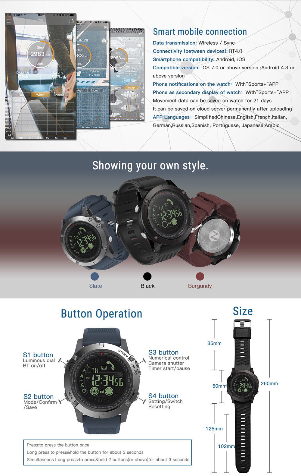 New Zeblaze VIBE 3 Flagship Rugged Smartwatch 33-month Standby Time 24h All-Weather Monitoring Smart Watch For IOS Android Watch New Zeblaze VIBE 3 Flagship Rugged Smartwatch 33-month Standby Time 24h All-Weather Monitoring Smart Watch For IOS Android Watch