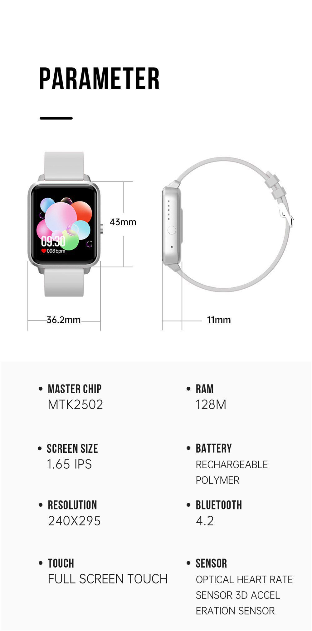 Smart Watch Men 1.65 Inch Full Touch Screen Bluetooth Call Smartwatch Women Blood Pressure Heart Rate Monitor Clock Android IOS Smart Watch Men 1.65 Inch Full Touch Screen Bluetooth Call Smartwatch Women Blood Pressure Heart Rate Monitor Clock Android IOS