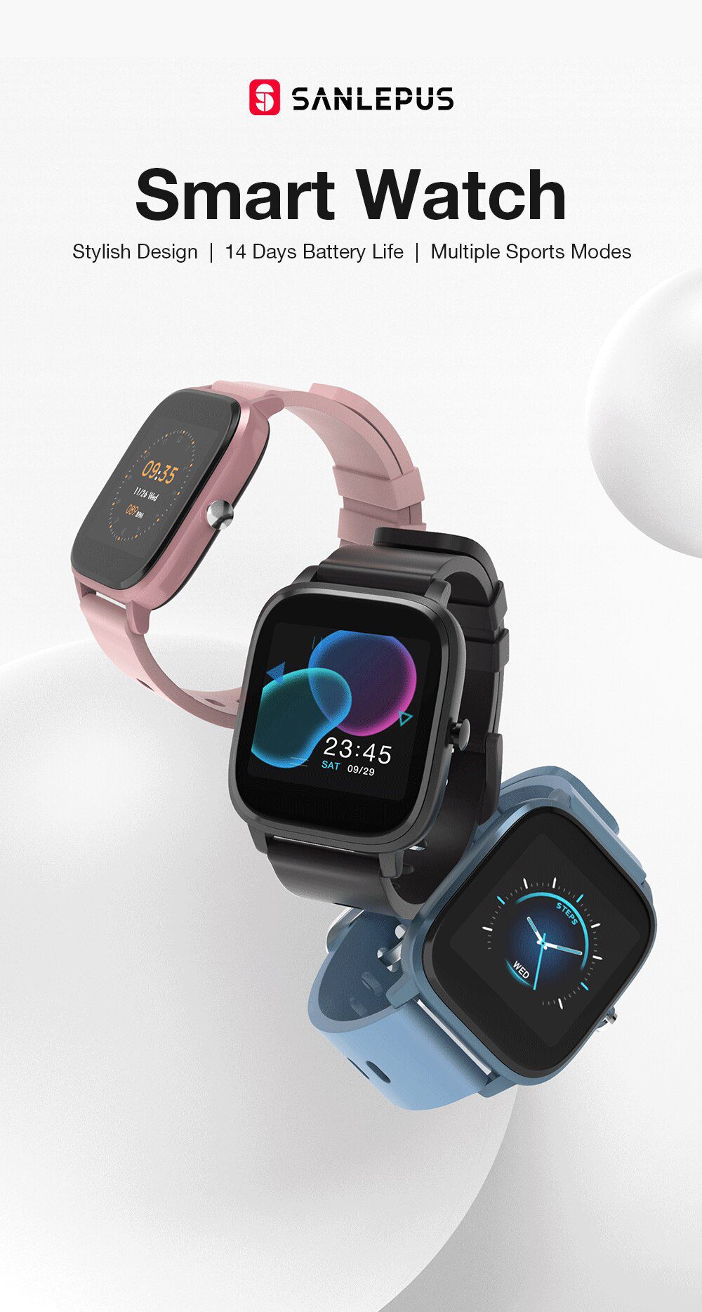 SANLEPUS Full screen touch Smart Watch Wristband Men Women Sport Watch Face Heart Rate Monitor Sleep Monitor IP67 Smartwatch SANLEPUS Full screen touch Smart Watch Wristband Men Women Sport Watch Face Heart Rate Monitor Sleep Monitor IP67 Smartwatch