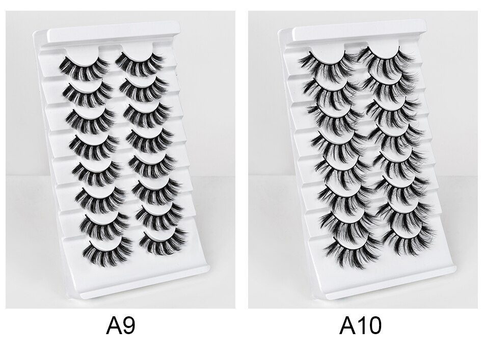 SEXYSHEEP 8/20 Pairs 15-20mm Natural 3D False Eyelashes Fake Lashes Makeup Kit Mink Lashes Extension Mink Eyelashes Wholesale