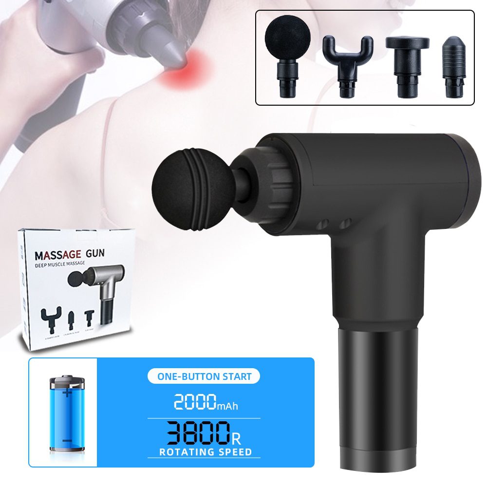 High Power Muscle Massage Gun High Speed Vibration Massager Theragun After Fitness Decompose Lactic Acid Relief Pain Relax body High Power Muscle Massage Gun High Speed Vibration Massager Theragun After Fitness Decompose Lactic Acid Relief Pain Relax body