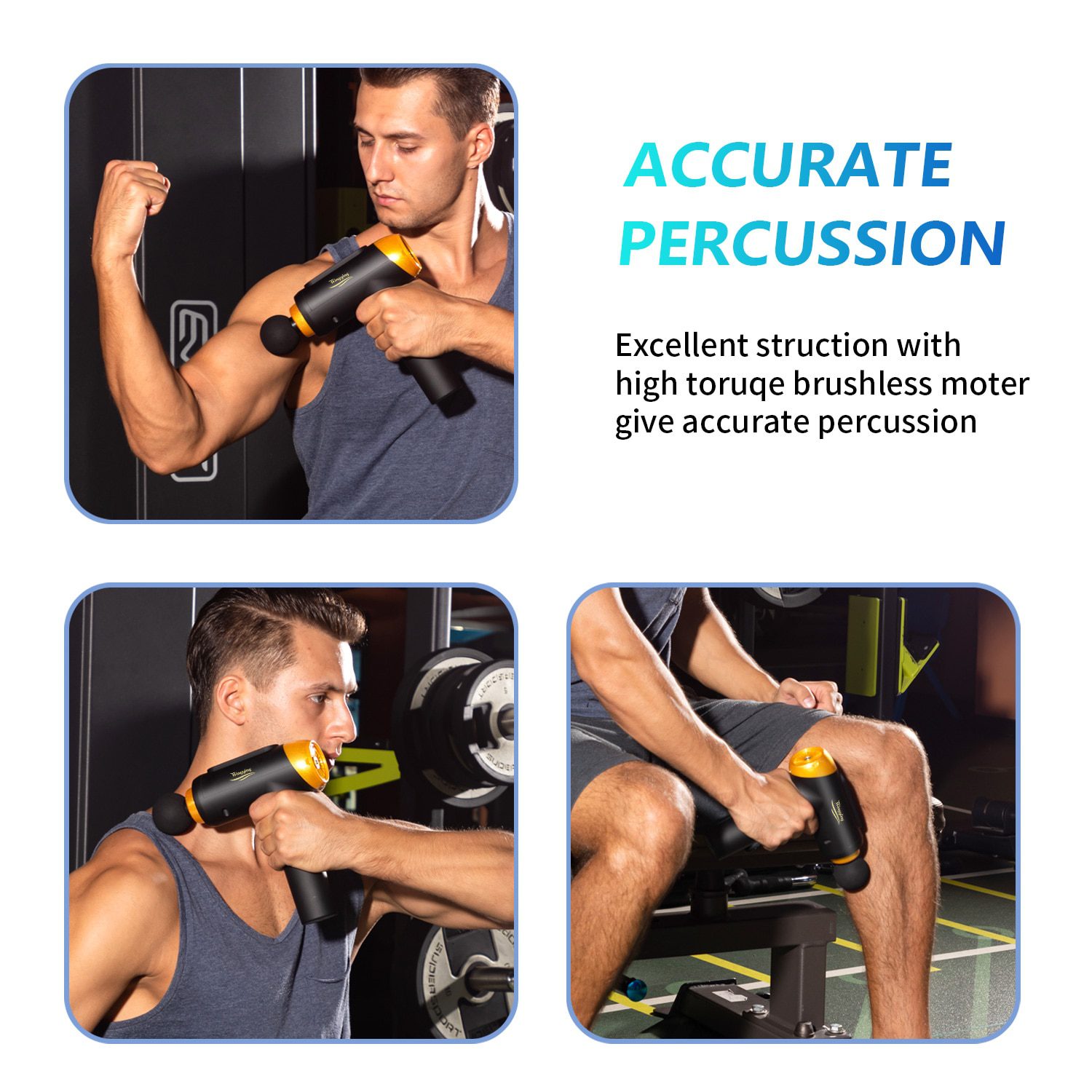 POWCAN Massage Gun Fascia Gun Muscle Relax Massage Electric Massager Fitness Equipment Noise Reduction Design For Male Female POWCAN Massage Gun Fascia Gun Muscle Relax Massage Electric Massager Fitness Equipment Noise Reduction Design For Male Female