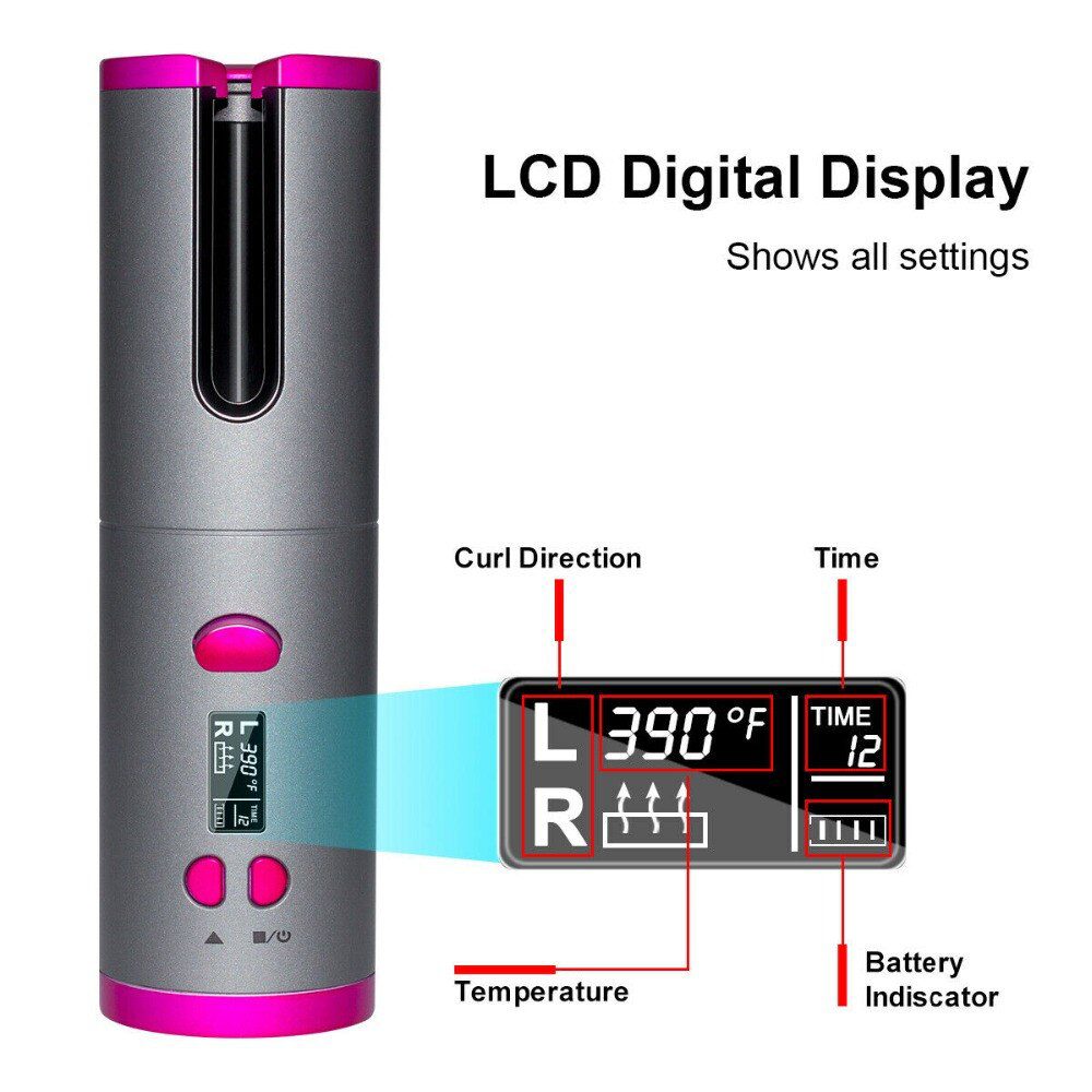 Automatic Hair Curler Auto Ceramic Wireless Curling Iron Hair Waver Tongs Beach Waves Iron Curling Wand Air Curler USB Cordless Automatic Hair Curler Auto Ceramic Wireless Curling Iron Hair Waver Tongs Beach Waves Iron Curling Wand Air Curler USB Cordless