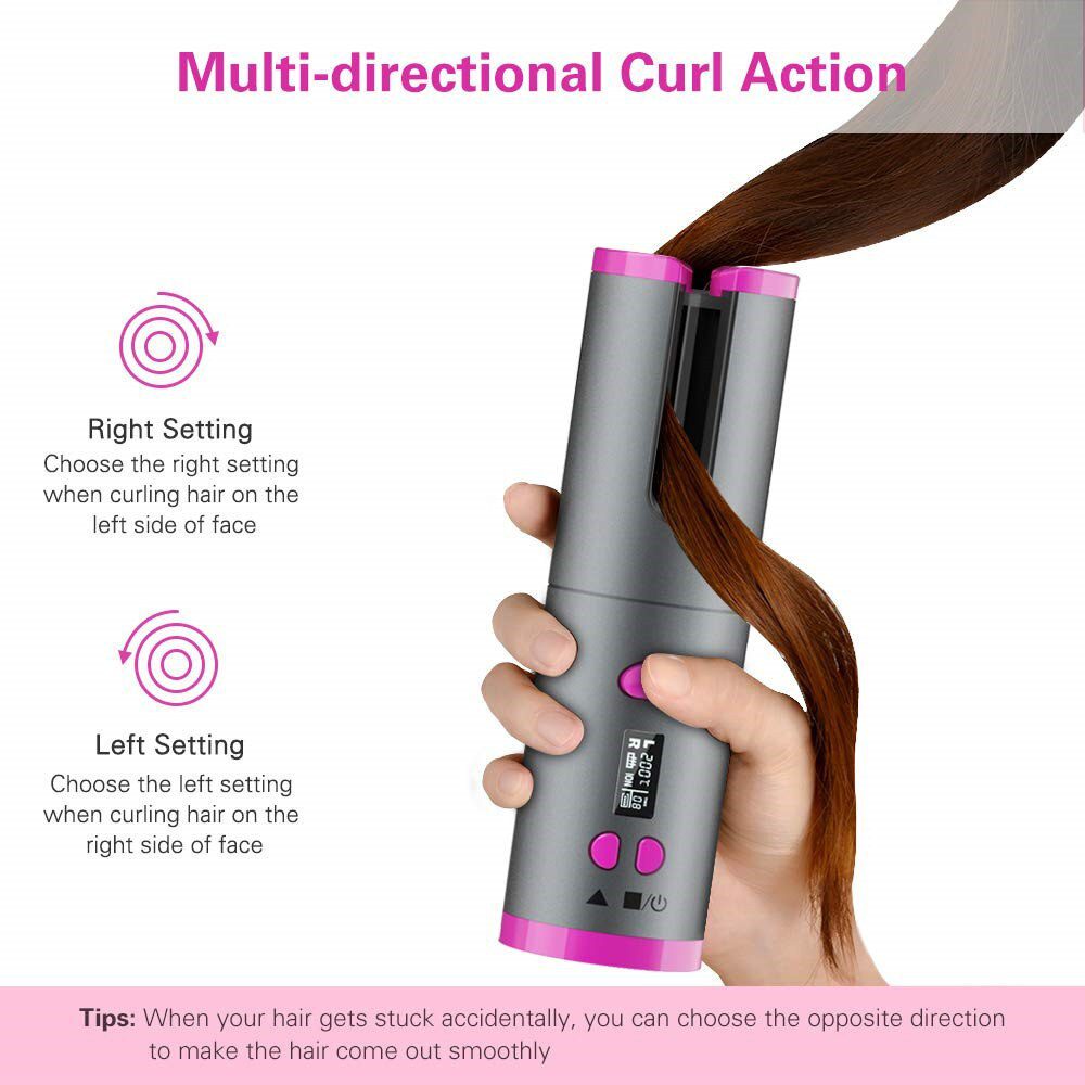 Automatic Hair Curler Auto Ceramic Wireless Curling Iron Hair Waver Tongs Beach Waves Iron Curling Wand Air Curler USB Cordless Automatic Hair Curler Auto Ceramic Wireless Curling Iron Hair Waver Tongs Beach Waves Iron Curling Wand Air Curler USB Cordless