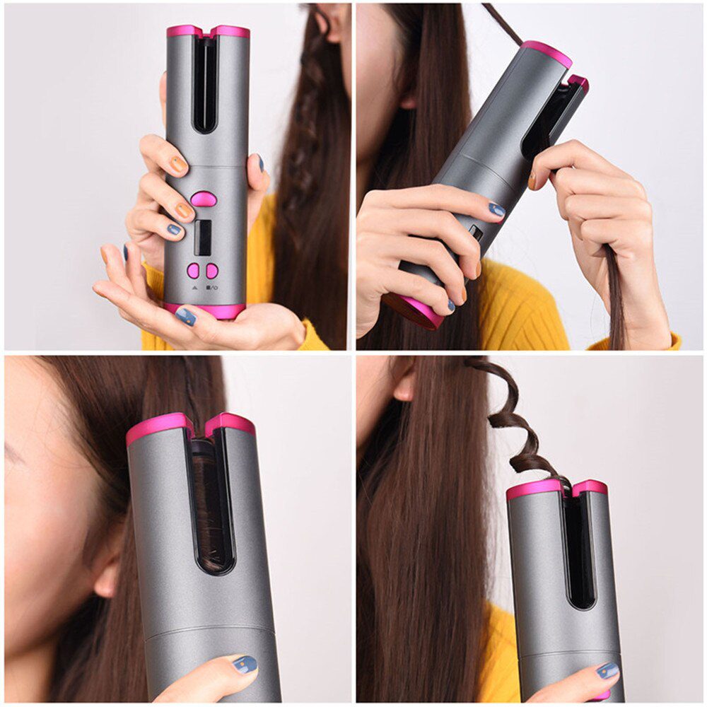 Automatic Hair Curler Auto Ceramic Wireless Curling Iron Hair Waver Tongs Beach Waves Iron Curling Wand Air Curler USB Cordless Automatic Hair Curler Auto Ceramic Wireless Curling Iron Hair Waver Tongs Beach Waves Iron Curling Wand Air Curler USB Cordless