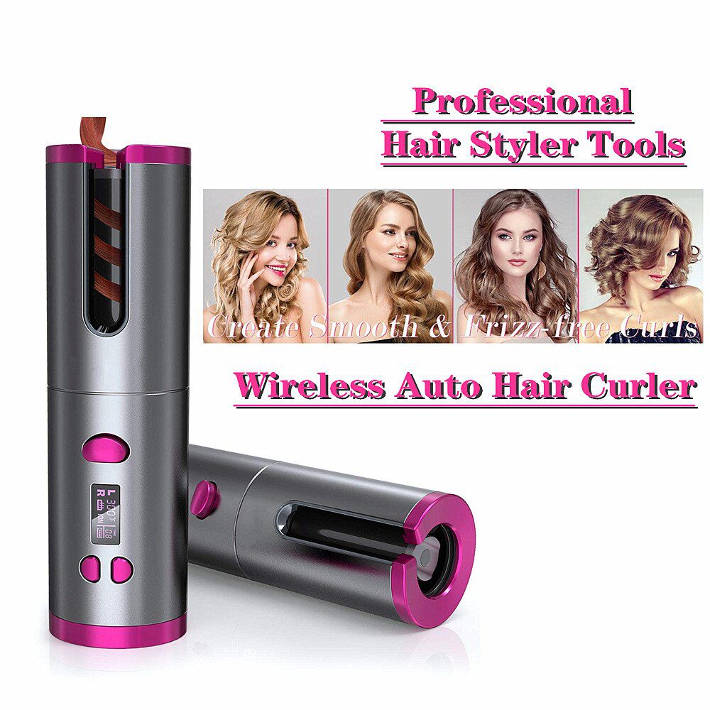 Automatic Hair Curler Auto Ceramic Wireless Curling Iron Hair Waver Tongs Beach Waves Iron Curling Wand Air Curler USB Cordless Automatic Hair Curler Auto Ceramic Wireless Curling Iron Hair Waver Tongs Beach Waves Iron Curling Wand Air Curler USB Cordless