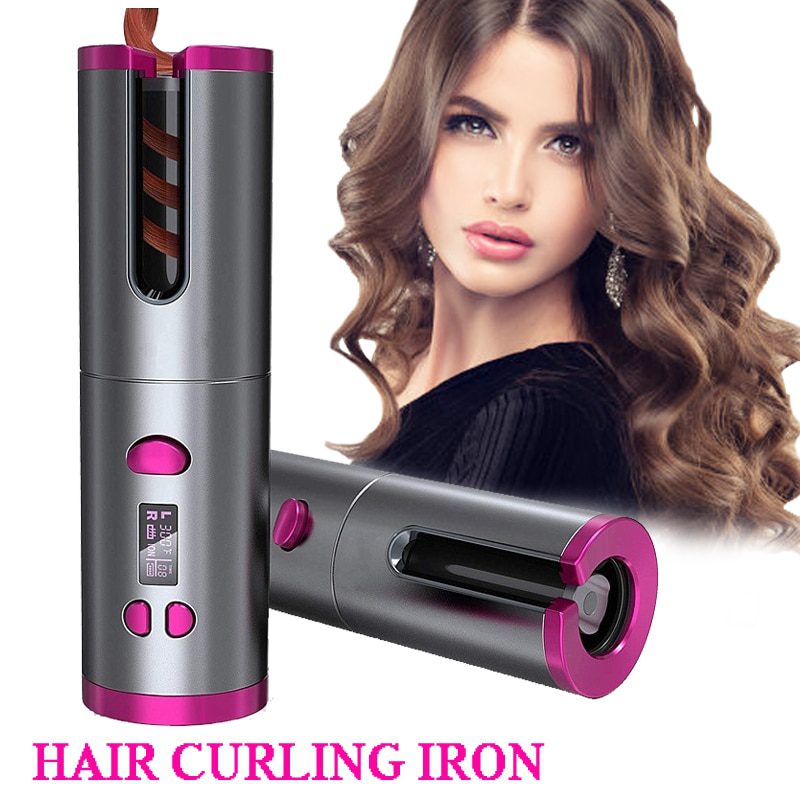 Automatic Hair Curler Auto Ceramic Wireless Curling Iron Hair Waver Tongs Beach Waves Iron Curling Wand Air Curler USB Cordless Automatic Hair Curler Auto Ceramic Wireless Curling Iron Hair Waver Tongs Beach Waves Iron Curling Wand Air Curler USB Cordless