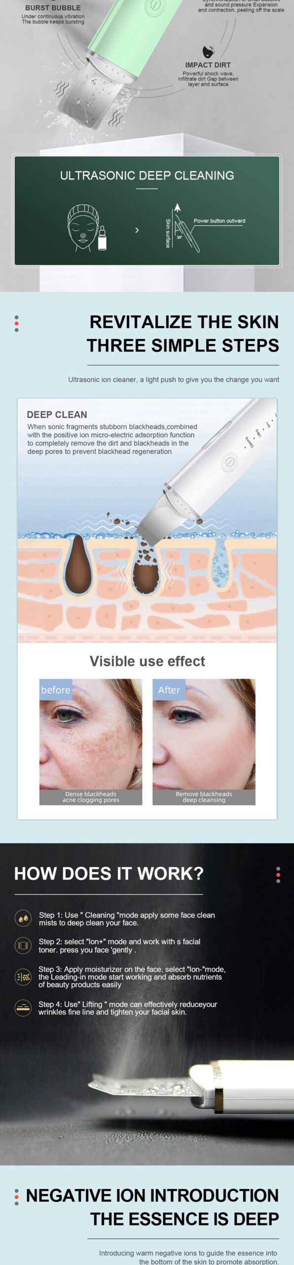 Ultrasonic Skin Scrubber Facial Cleansing Peeling Machine Blackhead Remover Pore Cleaner EMS LED Anti Aging Facial Massager EMS Ultrasonic Skin Scrubber Facial Cleansing Peeling Machine Blackhead Remover Pore Cleaner EMS LED Anti Aging Facial Massager EMS