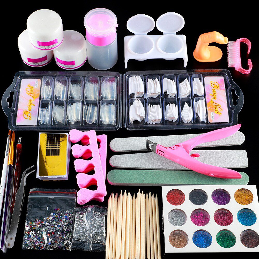 Full Nail Manicure Set Pro Acrylic Kit With Drill Machine Acrylic Liquid Nail Glue Glitter Powder Nail Tips Nail Art Tool Kit Full Nail Manicure Set Pro Acrylic Kit With Drill Machine Acrylic Liquid Nail Glue Glitter Powder Nail Tips Nail Art Tool Kit