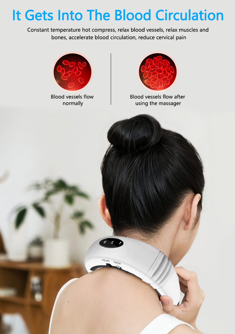 Electric Neck Massager & Pulse Back 6 Modes Power Control Far Infrared Heating Pain Relief Tool Health Care Relaxation Machine Electric Neck Massager & Pulse Back 6 Modes Power Control Far Infrared Heating Pain Relief Tool Health Care Relaxation Machine