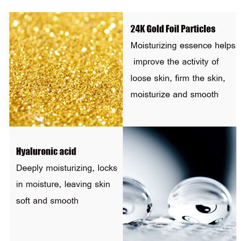 24K Gold Niacinamide Face Essence Moisturizing Anti-aging&Wrinkle Hyaluronic Acid Serum Shrinks Pores Repairs Dry Loose Skin 24K Gold Niacinamide Face Essence Moisturizing Anti-aging&Wrinkle Hyaluronic Acid Serum Shrinks Pores Repairs Dry Loose Skin