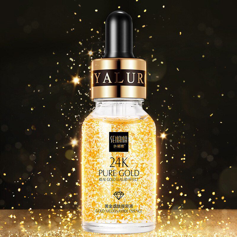 24K Gold Niacinamide Face Essence Moisturizing Anti-aging&Wrinkle Hyaluronic Acid Serum Shrinks Pores Repairs Dry Loose Skin 24K Gold Niacinamide Face Essence Moisturizing Anti-aging&Wrinkle Hyaluronic Acid Serum Shrinks Pores Repairs Dry Loose Skin