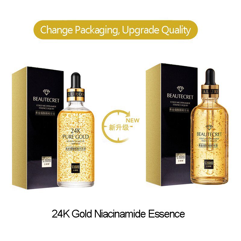 24K Gold Niacinamide Face Essence Moisturizing Anti-aging&Wrinkle Hyaluronic Acid Serum Shrinks Pores Repairs Dry Loose Skin 24K Gold Niacinamide Face Essence Moisturizing Anti-aging&Wrinkle Hyaluronic Acid Serum Shrinks Pores Repairs Dry Loose Skin