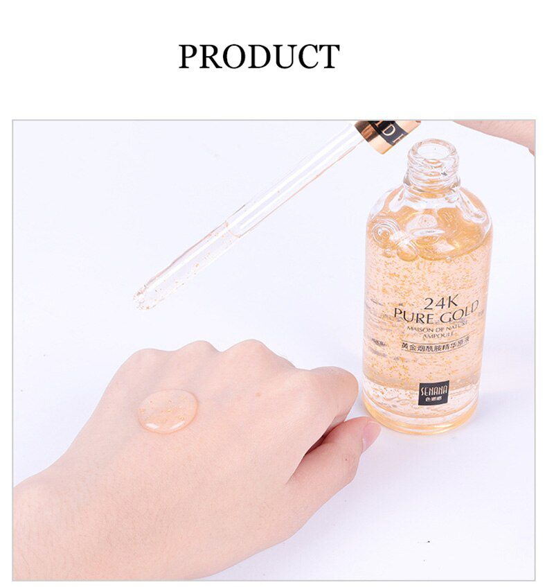 24K Gold Niacinamide Face Essence Moisturizing Anti-aging&Wrinkle Hyaluronic Acid Serum Shrinks Pores Repairs Dry Loose Skin 24K Gold Niacinamide Face Essence Moisturizing Anti-aging&Wrinkle Hyaluronic Acid Serum Shrinks Pores Repairs Dry Loose Skin