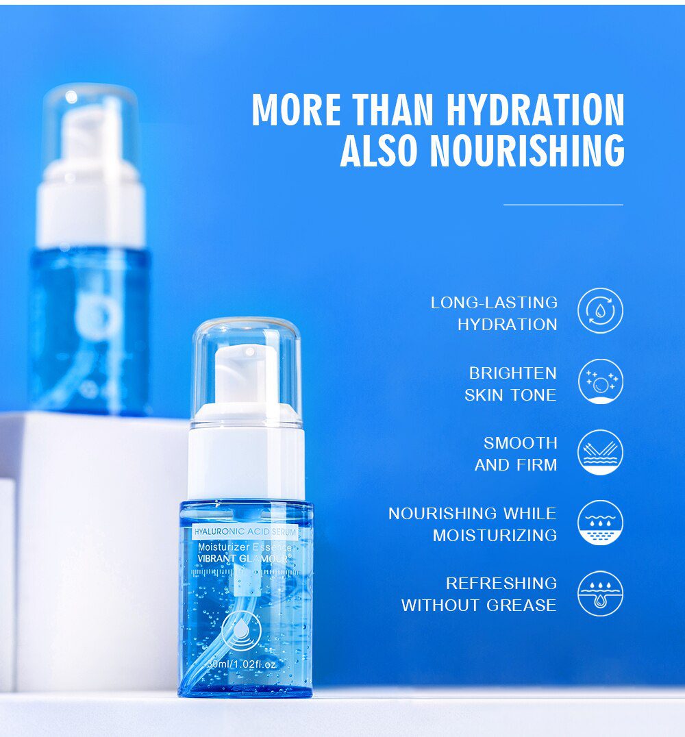 VIBRANT GLAMOUR Hyaluronic Acid Face Serum Moisturizing Shrink Pores Remove Fine Lines Anti-Aging Anti-Wrinkle Deep Care 30ml VIBRANT GLAMOUR Hyaluronic Acid Face Serum Moisturizing Shrink Pores Remove Fine Lines Anti-Aging Anti-Wrinkle Deep Care 30ml