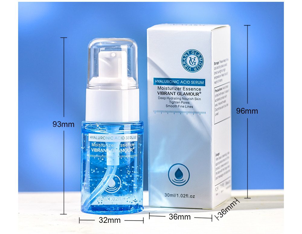 VIBRANT GLAMOUR Hyaluronic Acid Face Serum Moisturizing Shrink Pores Remove Fine Lines Anti-Aging Anti-Wrinkle Deep Care 30ml VIBRANT GLAMOUR Hyaluronic Acid Face Serum Moisturizing Shrink Pores Remove Fine Lines Anti-Aging Anti-Wrinkle Deep Care 30ml