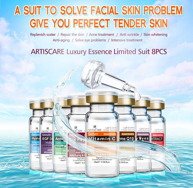 ARTISCARE serum for face whitening anti winkles 8pcs/lot hyaluronic acid essence vitamin c serum facial acne treatment skin care ARTISCARE serum for face whitening anti winkles 8pcs/lot hyaluronic acid essence vitamin c serum facial acne treatment skin care