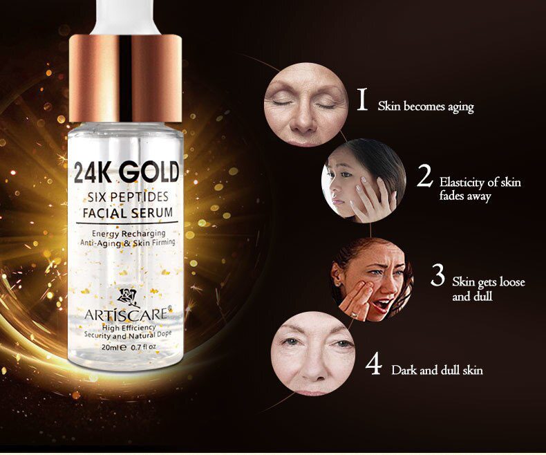 ARTISCARE Vitamin C Serum+Six Peptides Serum 24K Gold+Hyaluronic Acid Serum Anti-Aging Moisturizing Skin Care Whitening Brighten ARTISCARE Vitamin C Serum+Six Peptides Serum 24K Gold+Hyaluronic Acid Serum Anti-Aging Moisturizing Skin Care Whitening Brighten