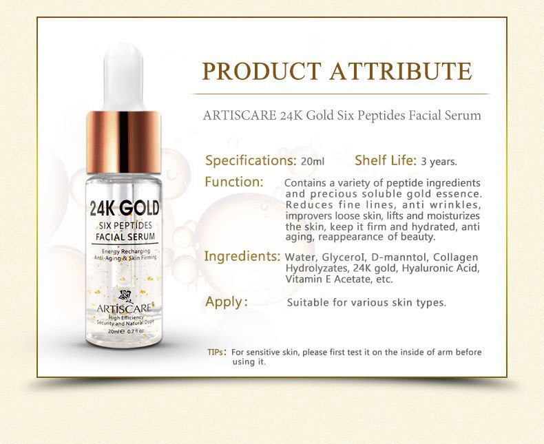 ARTISCARE Vitamin C Serum+Six Peptides Serum 24K Gold+Hyaluronic Acid Serum Anti-Aging Moisturizing Skin Care Whitening Brighten ARTISCARE Vitamin C Serum+Six Peptides Serum 24K Gold+Hyaluronic Acid Serum Anti-Aging Moisturizing Skin Care Whitening Brighten