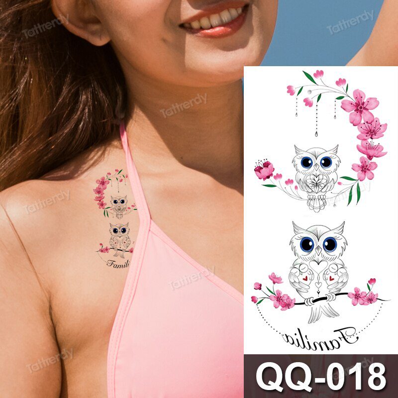 small plant tattoo sticker purple lavender flowers butterfly water color temporary tattoos cute lovely hand sleeve tattoo wrist