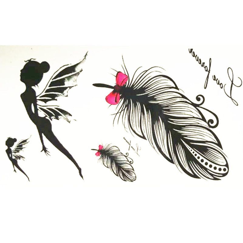 10x6cm Temporary Small Cute Fashion Tattoo Seagull And Feathers 10x6cm Temporary Small Cute Fashion Tattoo Seagull And Feathers