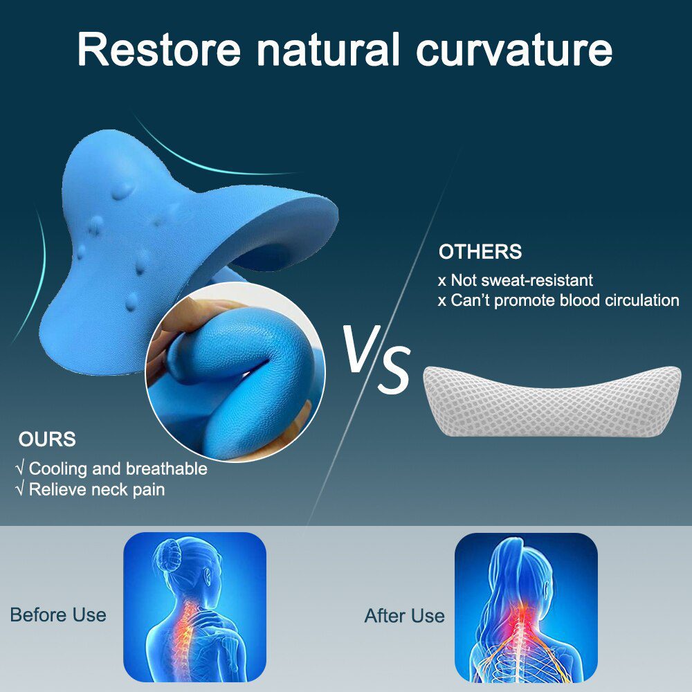 Neck And Shoulder Relaxer Neck Strecher Pillow Relief Traction Therapy Correction Stretching For Pain Relief Cervical Spine