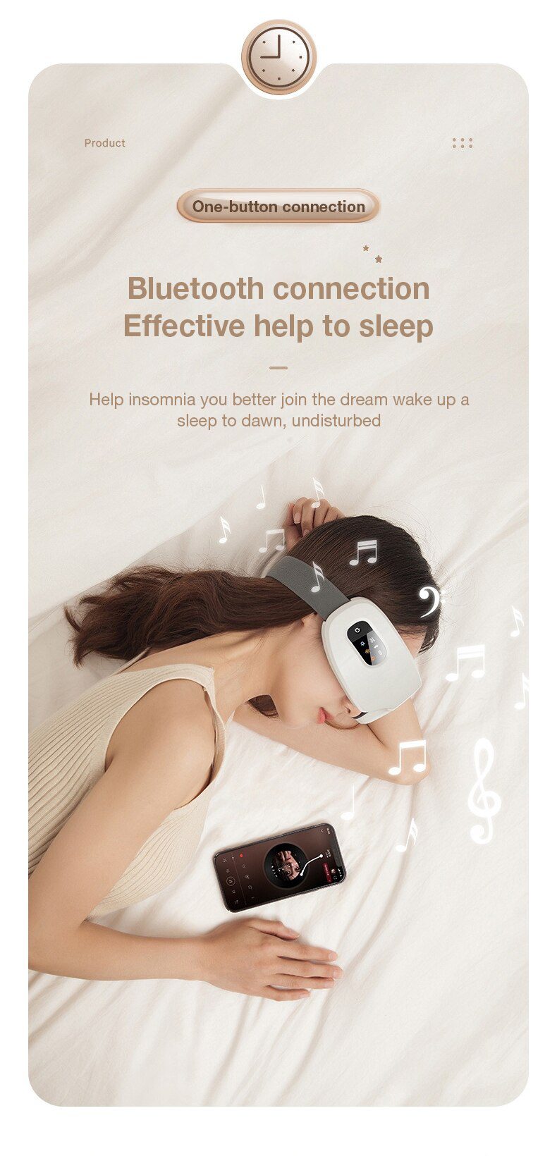 Eye Massager with Heat, Vibration and Bluetooth Music, Smart Massage Eye Mask for Eye Strain, Migraines Relief, Improve Sleep Eye Massager with Heat, Vibration and Bluetooth Music, Smart Massage Eye Mask for Eye Strain, Migraines Relief, Improve Sleep