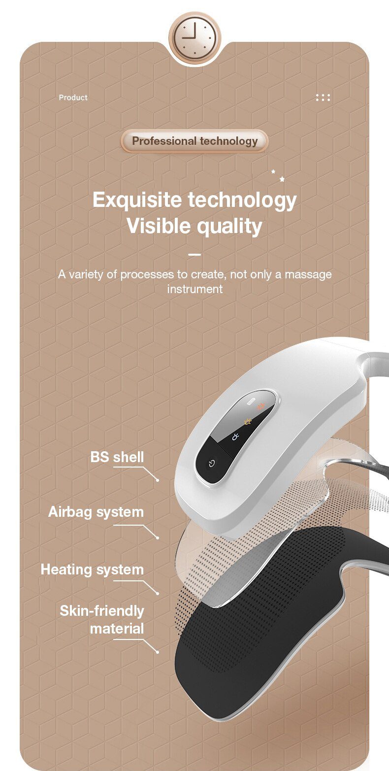 Eye Massager with Heat, Vibration and Bluetooth Music, Smart Massage Eye Mask for Eye Strain, Migraines Relief, Improve Sleep Eye Massager with Heat, Vibration and Bluetooth Music, Smart Massage Eye Mask for Eye Strain, Migraines Relief, Improve Sleep