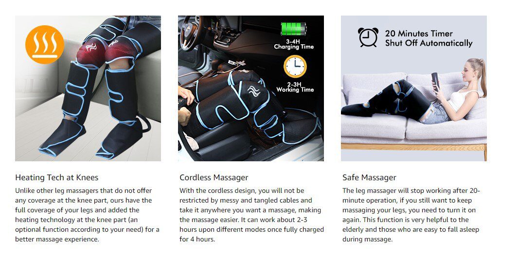 Foot air pressure leg massager promotes blood circulation, body massager, muscle relaxation, lymphatic drainage device 360° Foot air pressure leg massager promotes blood circulation, body massager, muscle relaxation, lymphatic drainage device 360°
