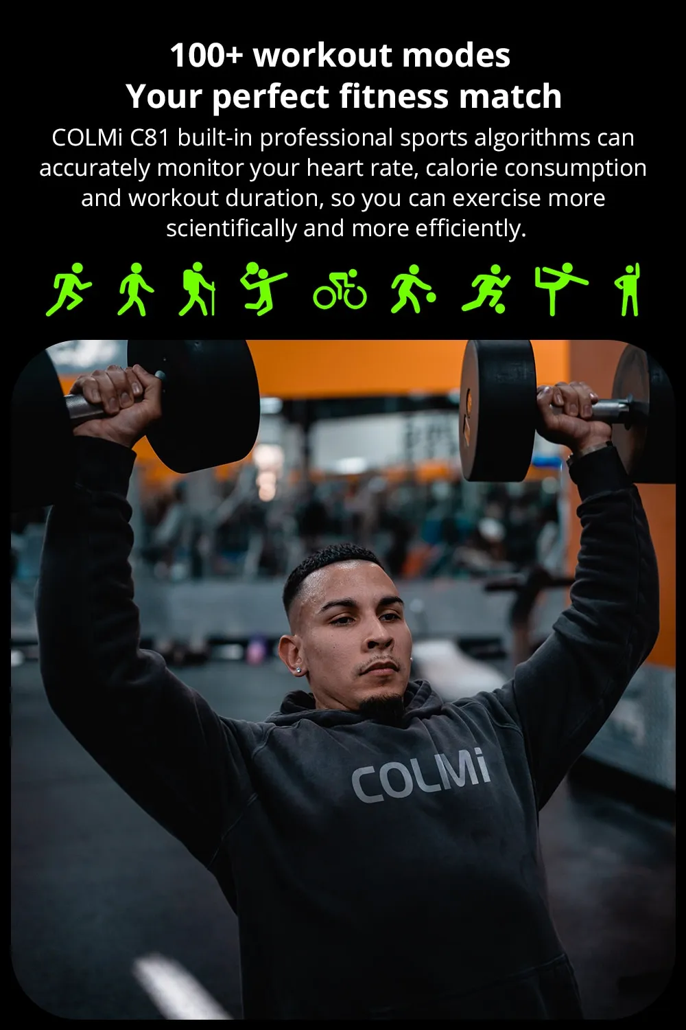 COLMI C81 2.0 Inch AMOLED Smartwatch Support AOD 100 Sports Modes IP68 Waterproof Smart Watch Men Women PK Ultra Series 8 COLMI C81 2.0 Inch AMOLED Smartwatch Support AOD 100 Sports Modes IP68 Waterproof Smart Watch Men Women PK Ultra Series 8